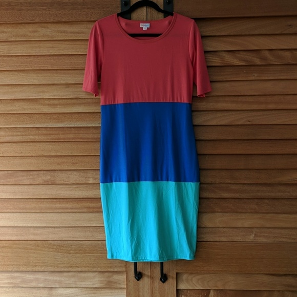 LulaRoe Julia colorblock dress - Picture 1 of 3